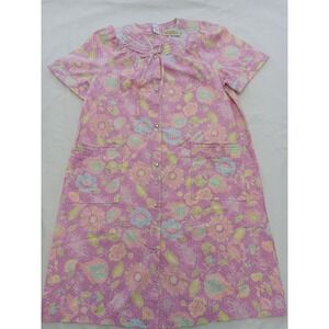 Brand New Classic Elements Pink Floral Duster Robe Housecoat Women's Size Medium